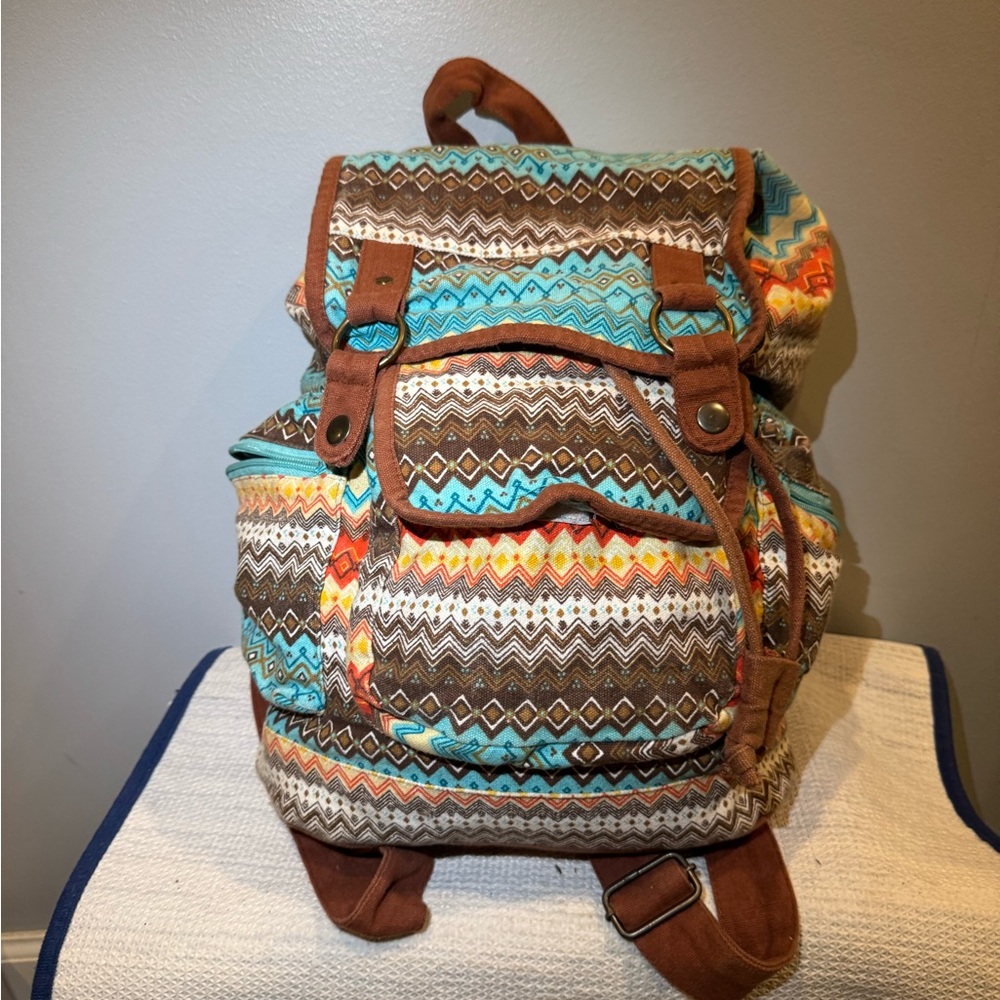 Multicolor Patterned Backpack - image 2
